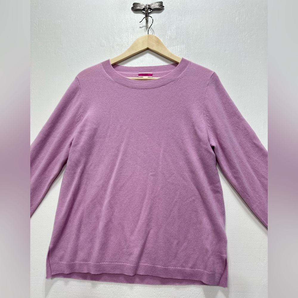J.Crew 100% Cashmere Lavender Purple Sweater Soft Size Large Women’s - Picture 4 of 13